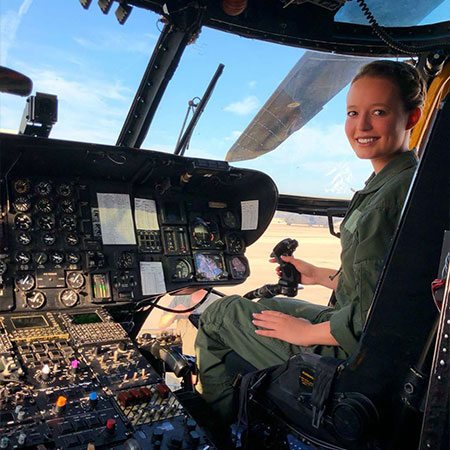Midshipmen in a helicopter